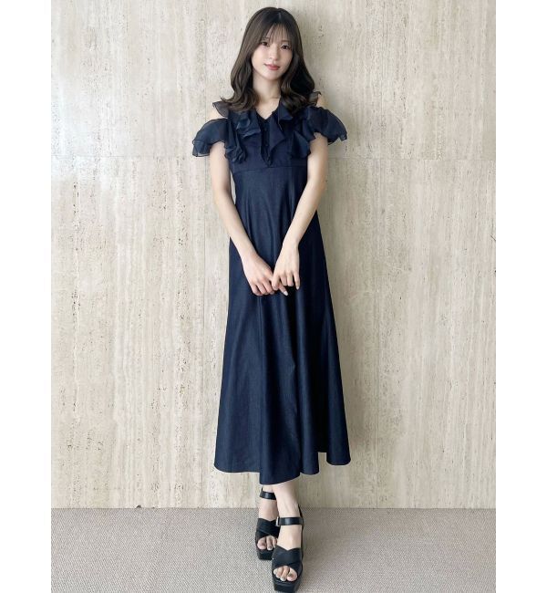 MERCURYDUO「2WAYシアーラッフルドッキングワンピース」|ワンピース|