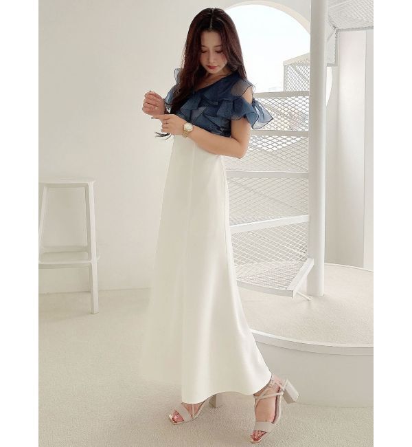 MERCURYDUO「2WAYシアーラッフルドッキングワンピース」|ワンピース|
