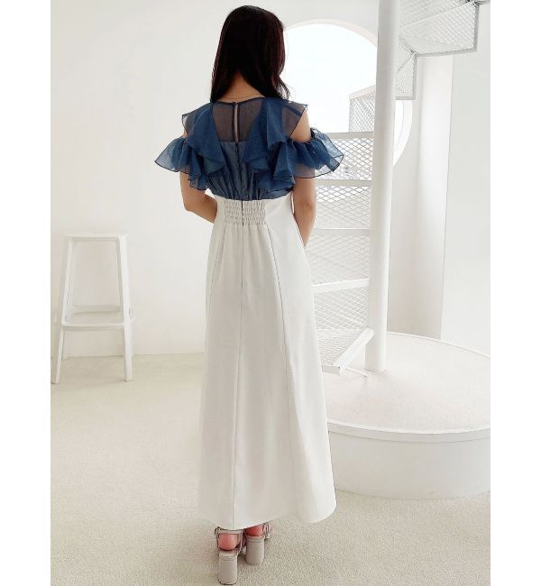 MERCURYDUO「2WAYシアーラッフルドッキングワンピース」|ワンピース|