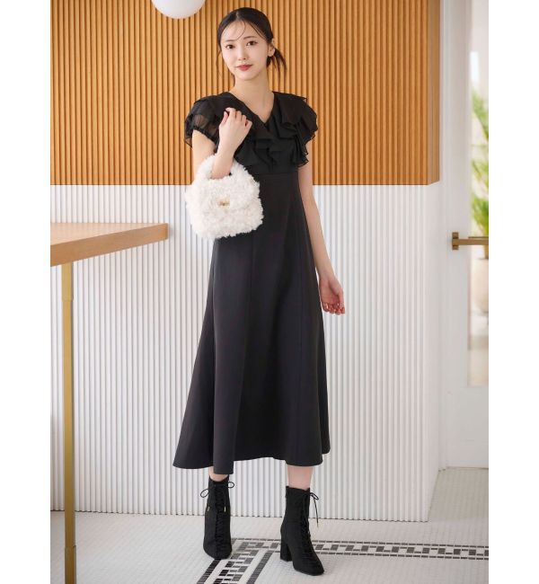 MERCURYDUO「2WAYシアーラッフルドッキングワンピース」|ワンピース|