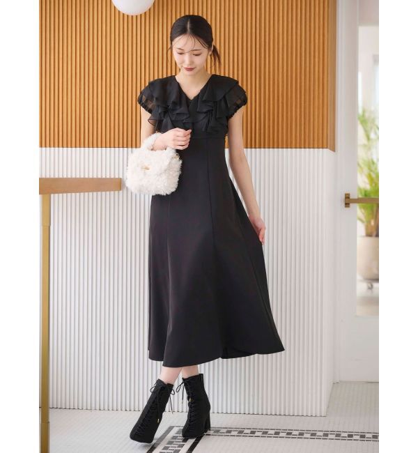 MERCURYDUO「2WAYシアーラッフルドッキングワンピース」|ワンピース|