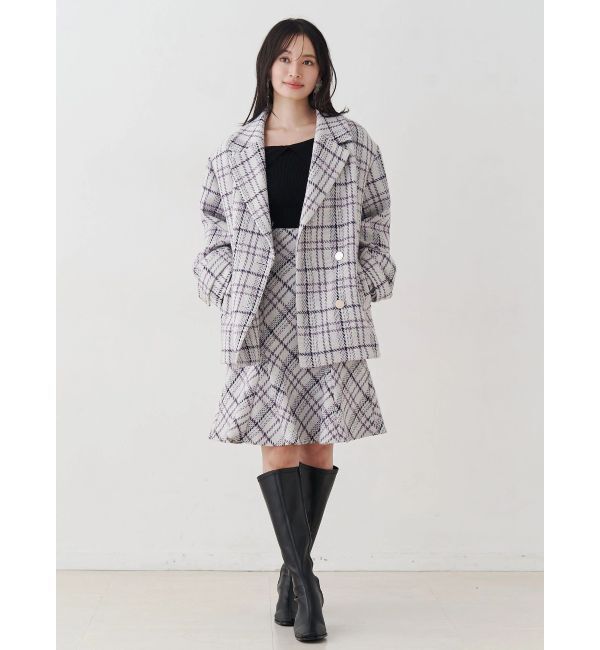 MERCURYDUO「オリジナルロービングチェックニーレングススカート」|スカート|
