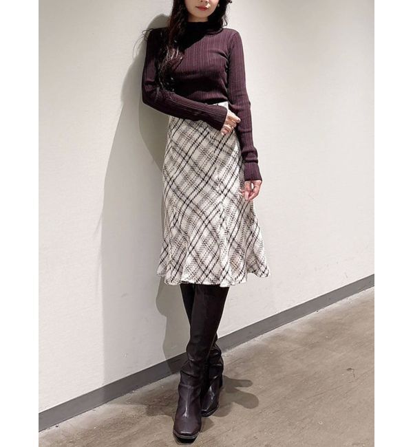 MERCURYDUO「オリジナルロービングチェックニーレングススカート」|スカート|