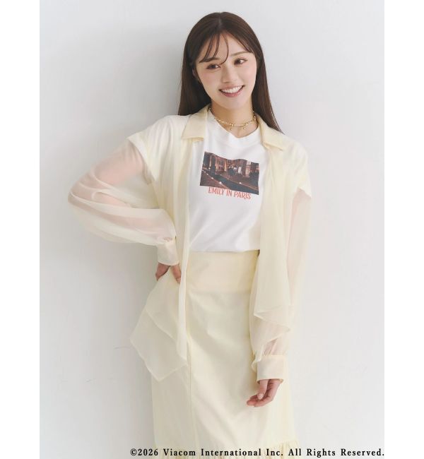 MERCURYDUO「ドレープシアーシャツ」|シャツ・ブラウス|イエロー