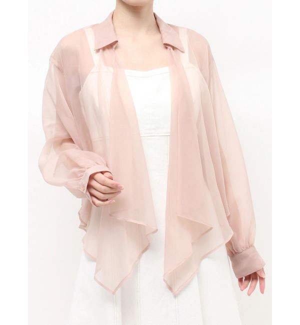 MERCURYDUO「ドレープシアーシャツ」|シャツ・ブラウス|ベージュ