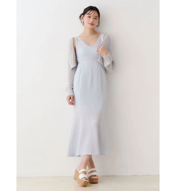 MERCURYDUO「【MERCURYDUO&times;AMPHI】カップ付きサイドカットアウトマーメイドワンピース」|ワンピース|