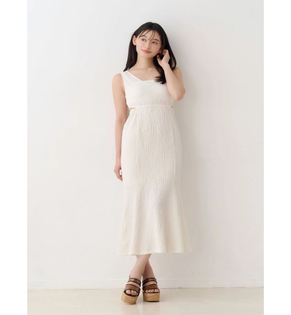 MERCURYDUO「【MERCURYDUO&times;AMPHI】カップ付きサイドカットアウトマーメイドワンピース」|ワンピース|