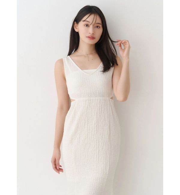 MERCURYDUO「【MERCURYDUO&times;AMPHI】カップ付きサイドカットアウトマーメイドワンピース」|ワンピース|