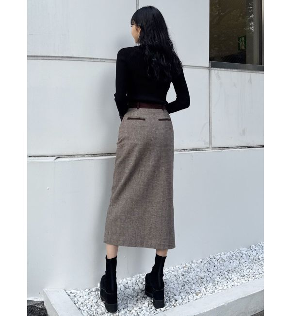 MURUA「MIXパターンスリットナロースカート」|スカート|