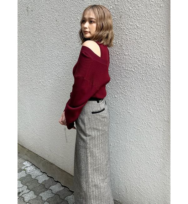 MURUA「MIXパターンスリットナロースカート」|スカート|