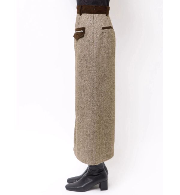 MURUA「MIXパターンスリットナロースカート」|スカート|