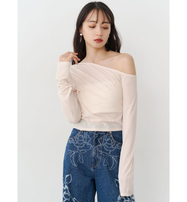 MURUA「ドレープワンショルトップス」|Tシャツ・カットソー|