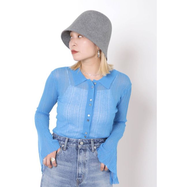 Ungrid「フレアスリーブシアーニットカーディガン」|カーディガン|