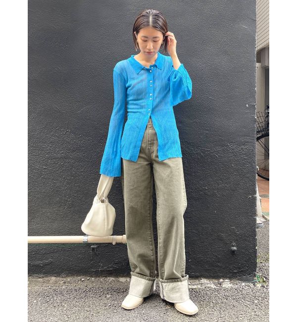 Ungrid「フレアスリーブシアーニットカーディガン」|カーディガン|