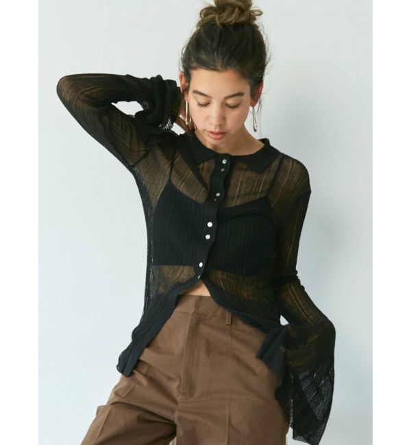 Ungrid「フレアスリーブシアーニットカーディガン」|カーディガン|