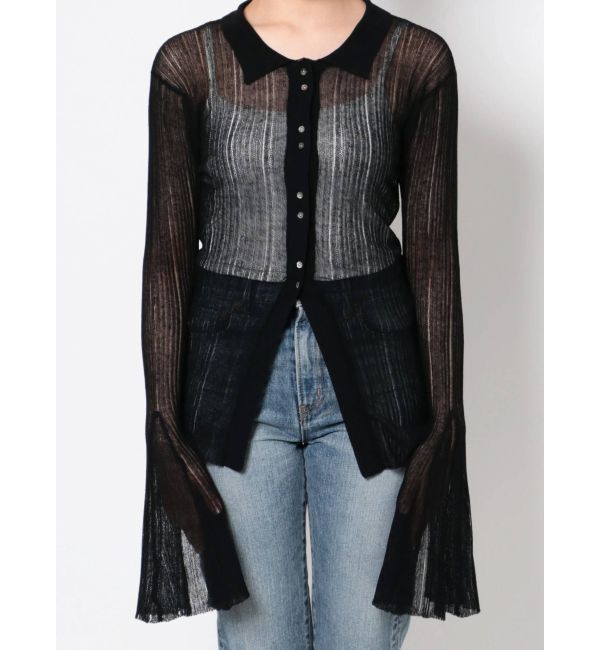 Ungrid「フレアスリーブシアーニットカーディガン」|カーディガン|