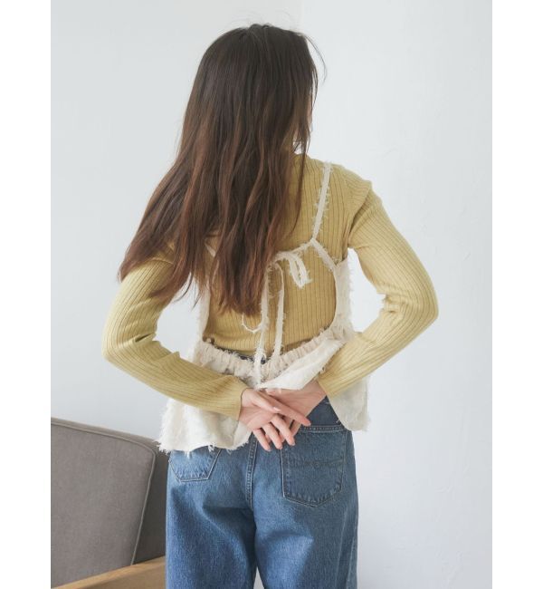 Ungrid「タックデザインジャカードキャミ」|キャミソール|