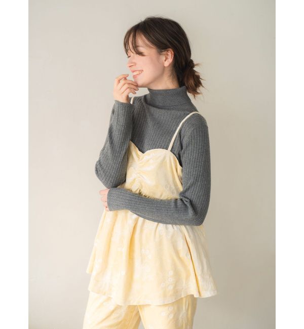 Ungrid「ベロア刺繍デザインキャミ」|キャミソール|