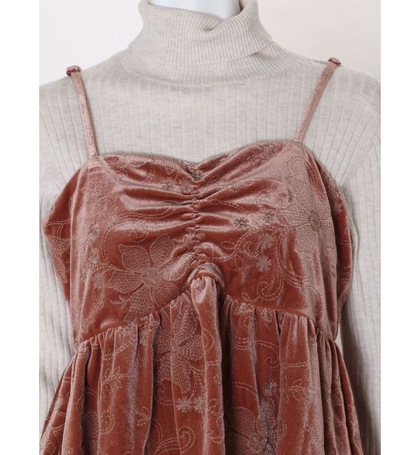 Ungrid「ベロア刺繍デザインキャミ」|キャミソール|