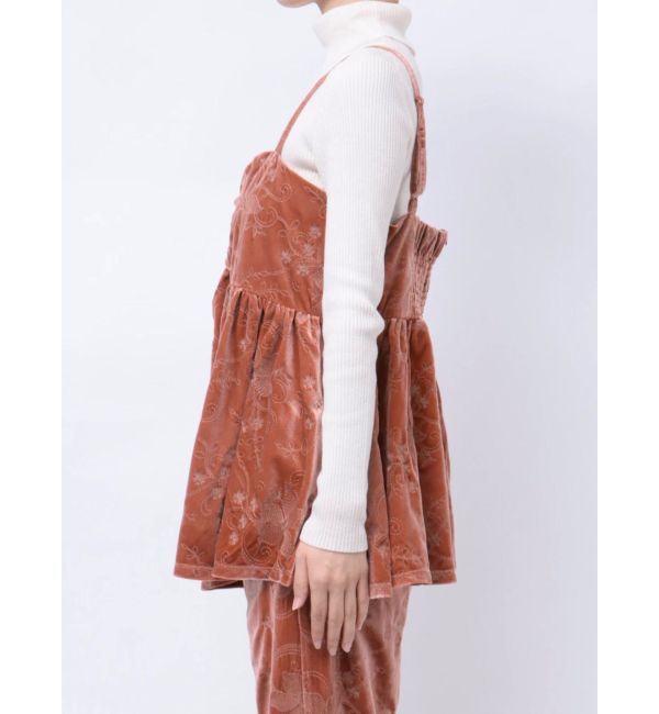 Ungrid「ベロア刺繍デザインキャミ」|キャミソール|