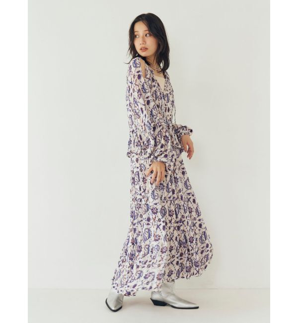 Ungrid「エスニックフラワーボリュームワンピース」|ワンピース|