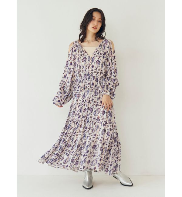 Ungrid「エスニックフラワーボリュームワンピース」|ワンピース|