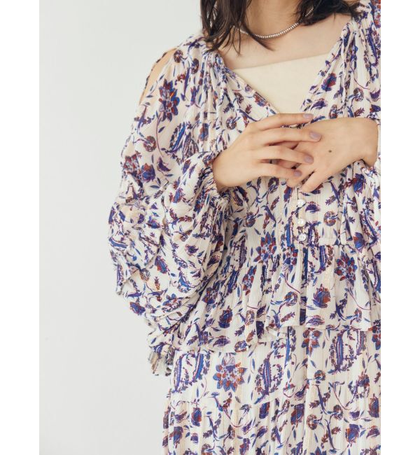 Ungrid「エスニックフラワーボリュームワンピース」|ワンピース|