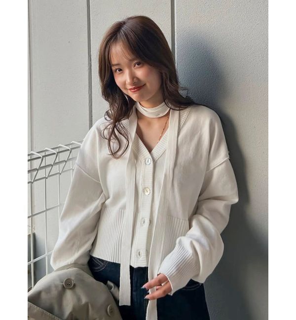 Ungrid「リボンデザインニットカーディガン」|カーディガン|