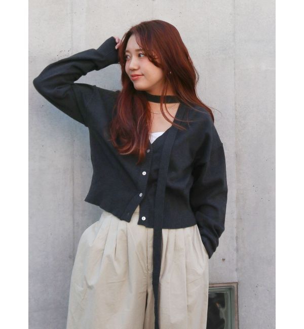 Ungrid「リボンデザインニットカーディガン」|カーディガン|