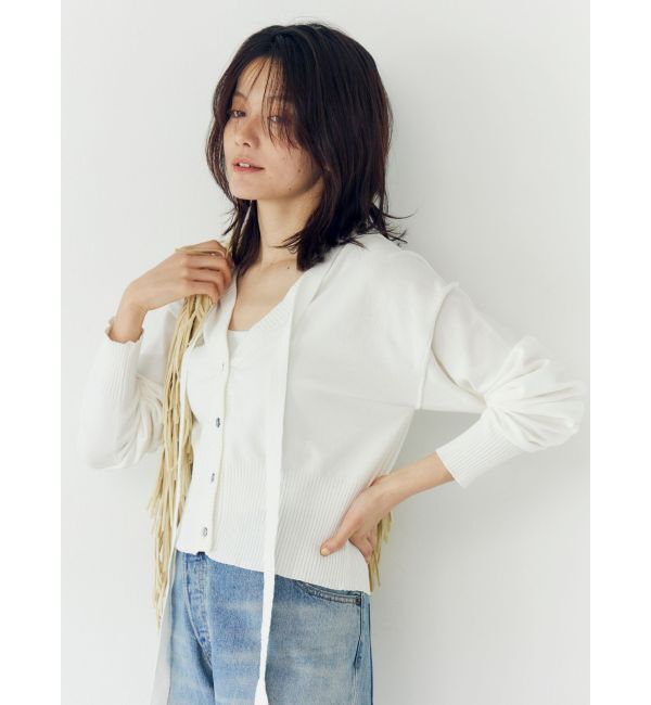 Ungrid「リボンデザインニットカーディガン」|カーディガン|