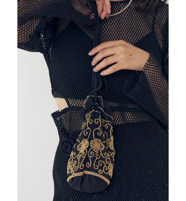 Ungrid「ビーズミニバッグ」|ハンドバッグ|ブラック