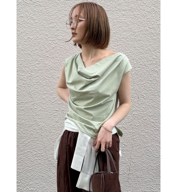 LAGUNAMOON「【接触冷感】オフショルドレープカットトップス」|Tシャツ・カットソー|