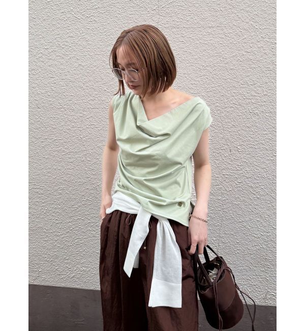 LAGUNAMOON「【接触冷感】オフショルドレープカットトップス」|Tシャツ・カットソー|