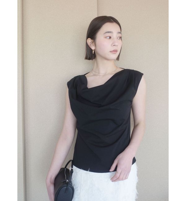 LAGUNAMOON「【接触冷感】オフショルドレープカットトップス」|Tシャツ・カットソー|