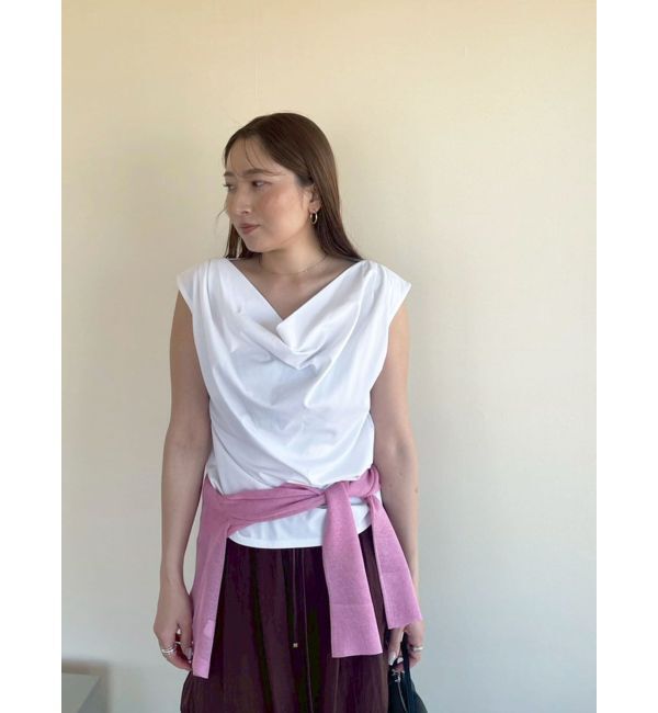 LAGUNAMOON「【接触冷感】オフショルドレープカットトップス」|Tシャツ・カットソー|