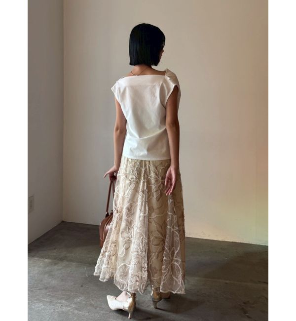 LAGUNAMOON「【接触冷感】オフショルドレープカットトップス」|Tシャツ・カットソー|