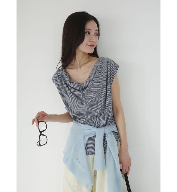 LAGUNAMOON「【接触冷感】オフショルドレープカットトップス」|Tシャツ・カットソー|