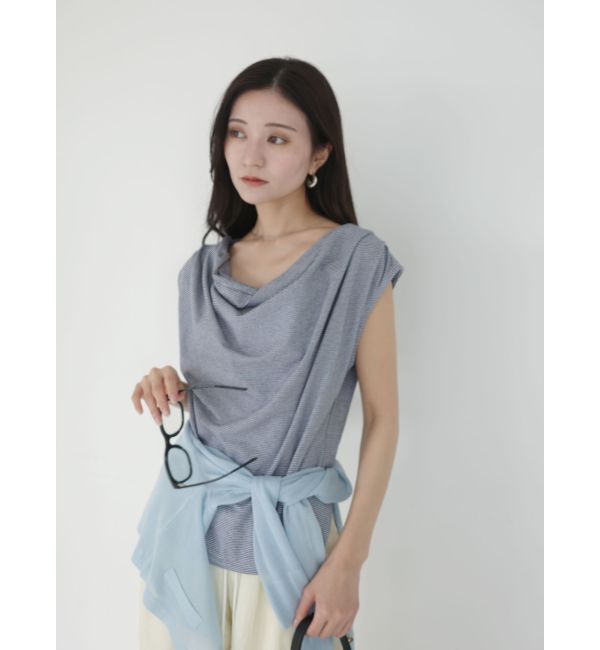 LAGUNAMOON「【接触冷感】オフショルドレープカットトップス」|Tシャツ・カットソー|ミックス