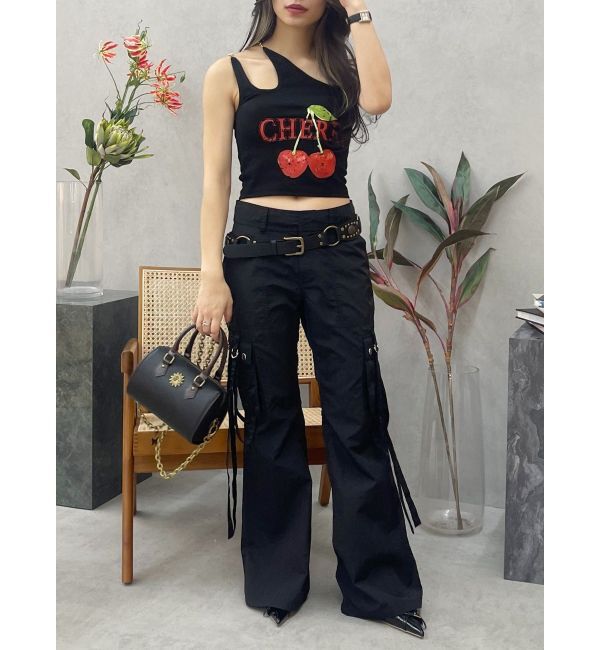 EVRIS「ダブルチェーンワンショルトップス」|キャミソール|