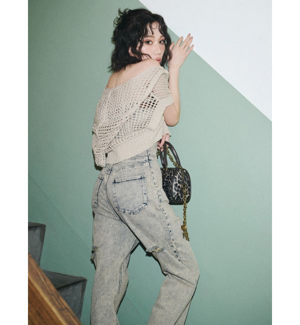 EVRIS「メッシュジップアップニットベスト」|ニット・セーター|