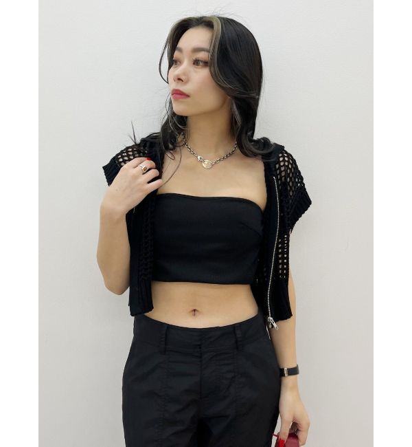 EVRIS「メッシュジップアップニットベスト」|ニット・セーター|