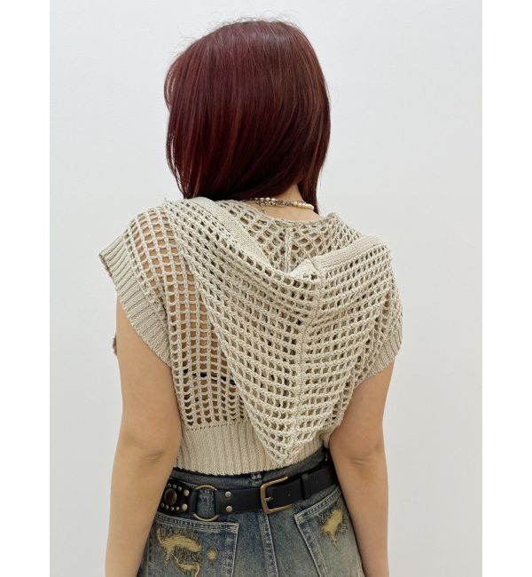EVRIS「メッシュジップアップニットベスト」|ニット・セーター|
