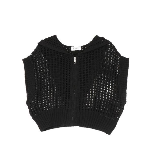 EVRIS「メッシュジップアップニットベスト」|ニット・セーター|