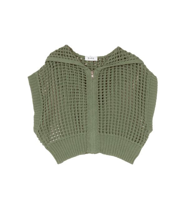 EVRIS「メッシュジップアップニットベスト」|ニット・セーター|