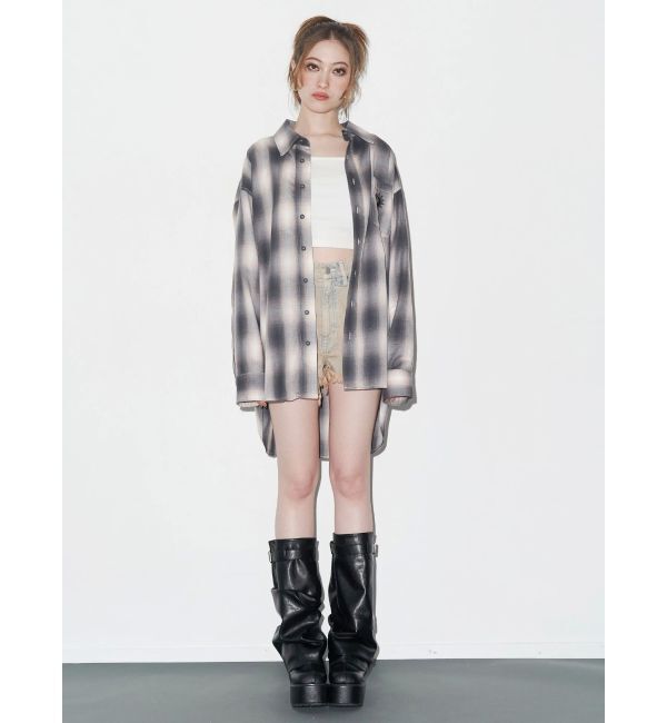 EVRIS「SUNNYチェックオーバーサイズシャツ」|シャツ・ブラウス|