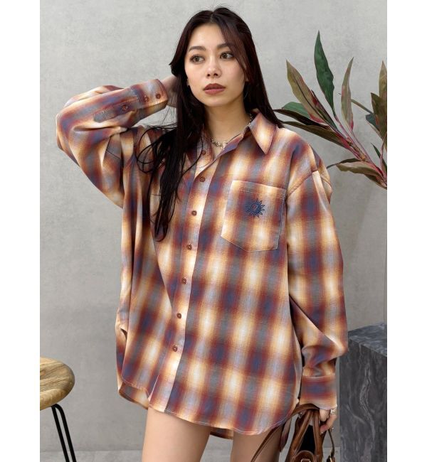 EVRIS「SUNNYチェックオーバーサイズシャツ」|シャツ・ブラウス|