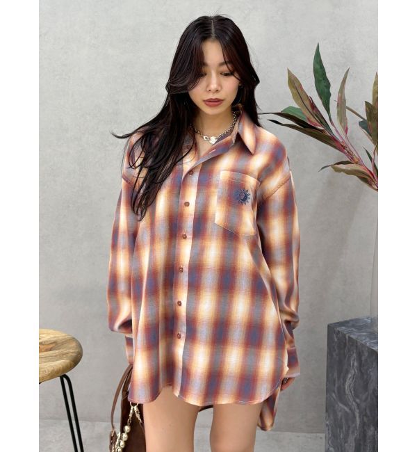 EVRIS「SUNNYチェックオーバーサイズシャツ」|シャツ・ブラウス|