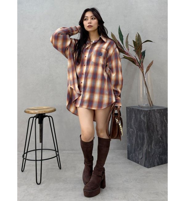 EVRIS「SUNNYチェックオーバーサイズシャツ」|シャツ・ブラウス|