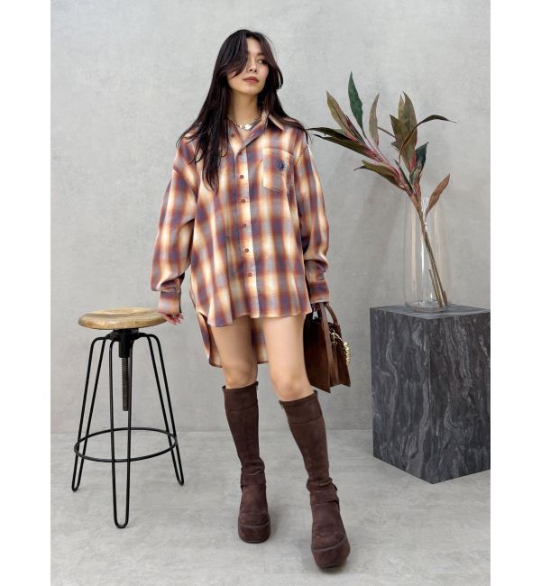 EVRIS「SUNNYチェックオーバーサイズシャツ」|シャツ・ブラウス|