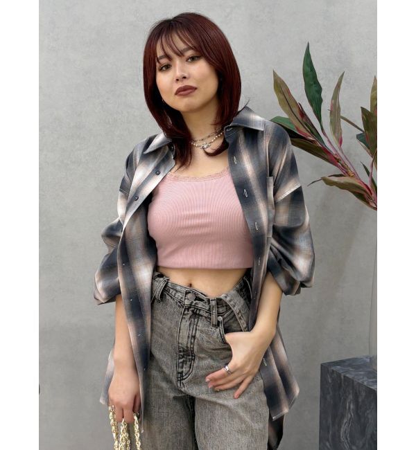 EVRIS「SUNNYチェックオーバーサイズシャツ」|シャツ・ブラウス|